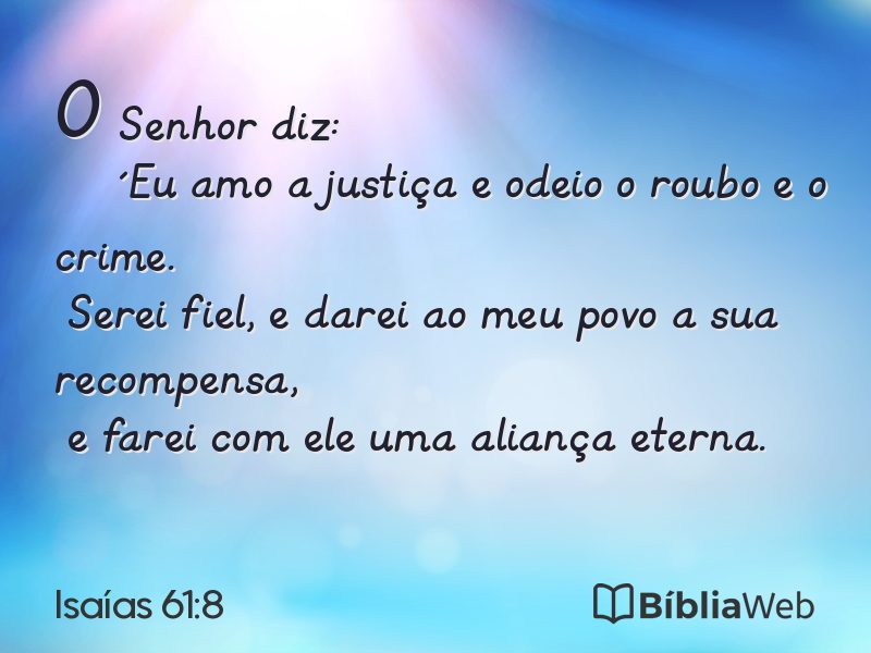 Isaías 61:8 em imagem para compartilhar