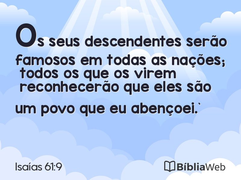 Isaías 61:9 em imagem para compartilhar