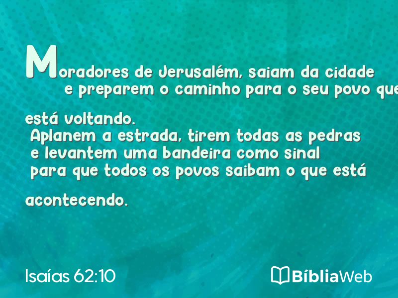 Isaías 62:10 em imagem para compartilhar