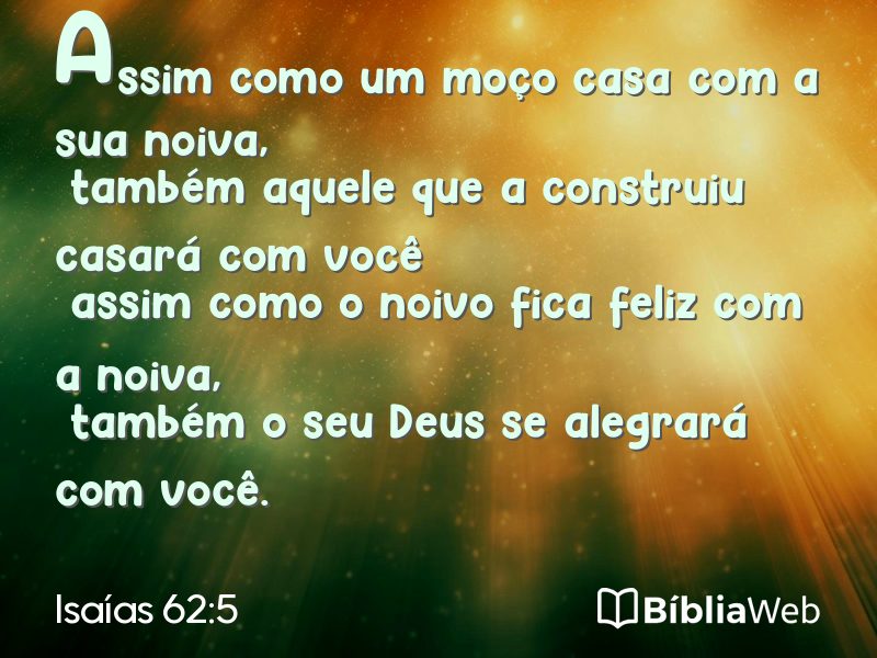 Isaías 62:5 em imagem para compartilhar