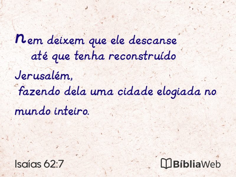 Isaías 62:7 em imagem para compartilhar