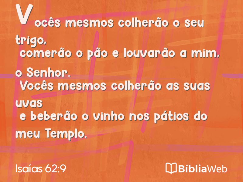 Isaías 62:9 em imagem para compartilhar