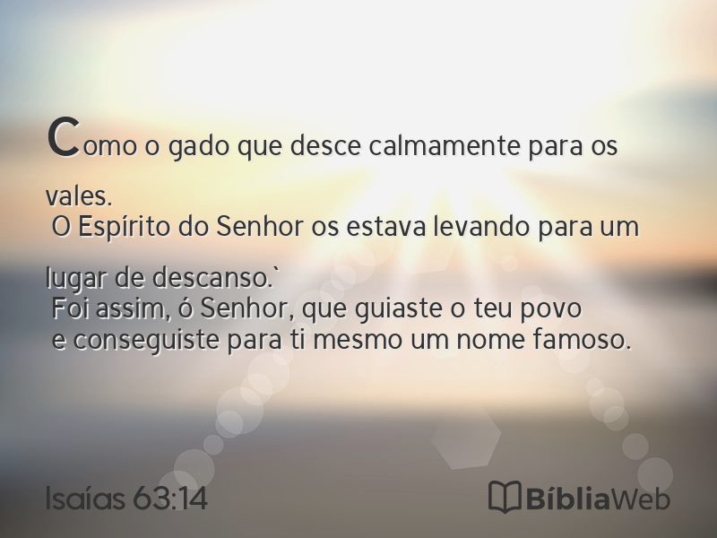 Isaías 63:14 em imagem para compartilhar