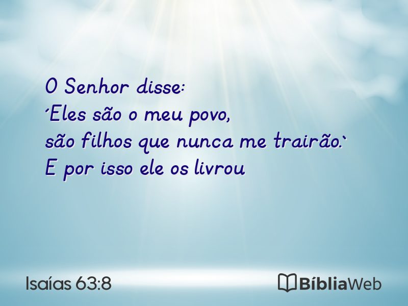 Isaías 63:8 em imagem para compartilhar