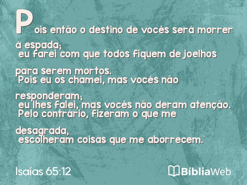 Isaías 65:12 em imagem para compartilhar
