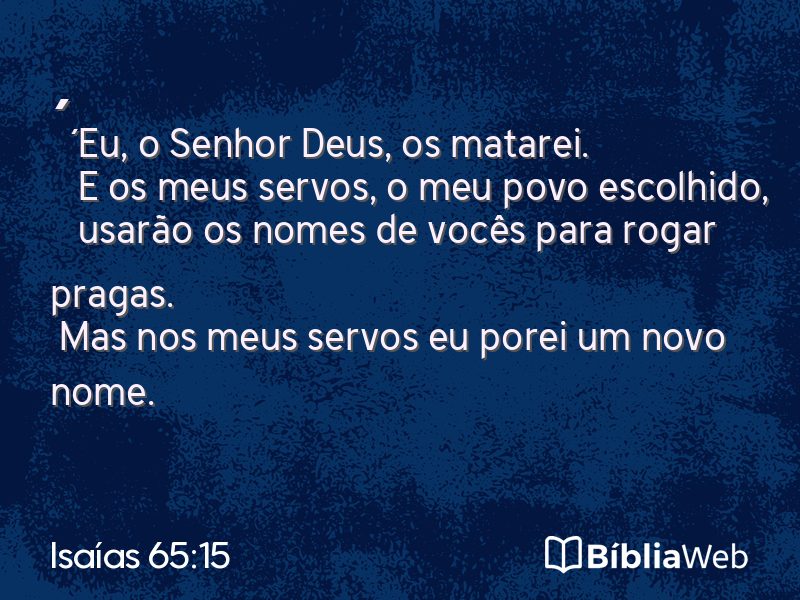 Isaías 65:15 em imagem para compartilhar