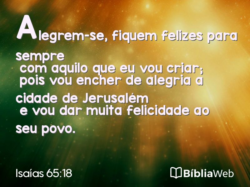 Isaías 65:18 em imagem para compartilhar