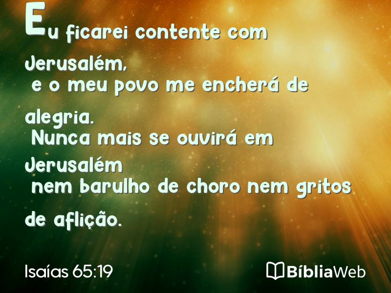 Isaías 65:19 em imagem para compartilhar