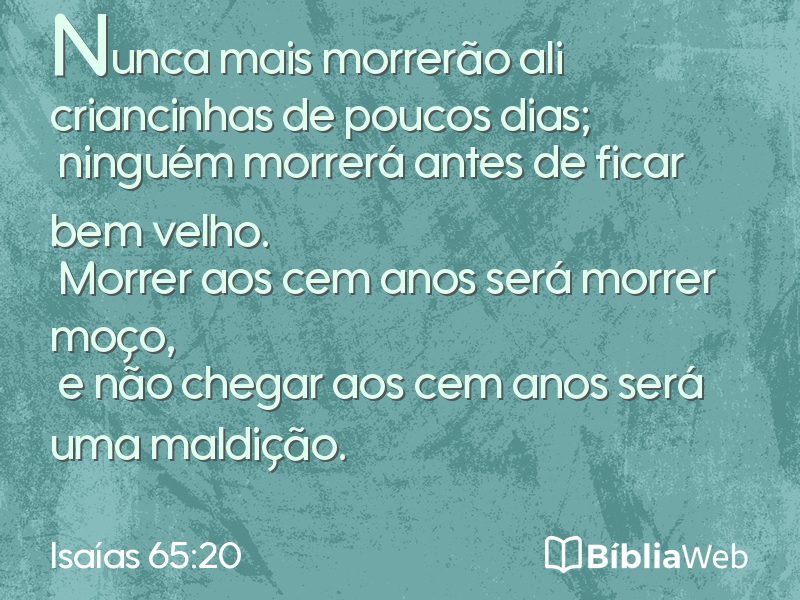 Isaías 65:20 em imagem para compartilhar