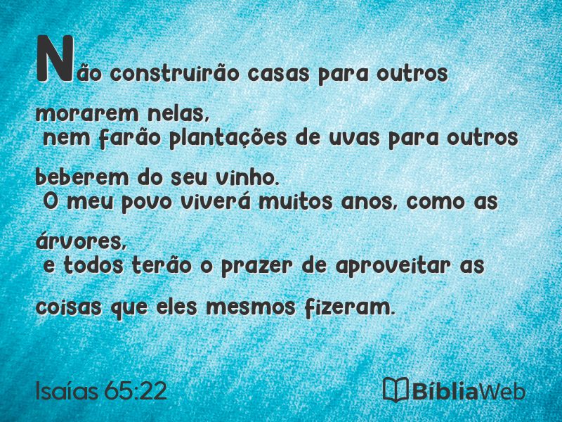 Isaías 65:22 em imagem para compartilhar