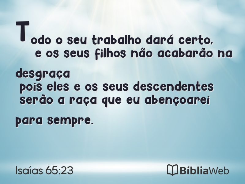 Isaías 65:23 em imagem para compartilhar