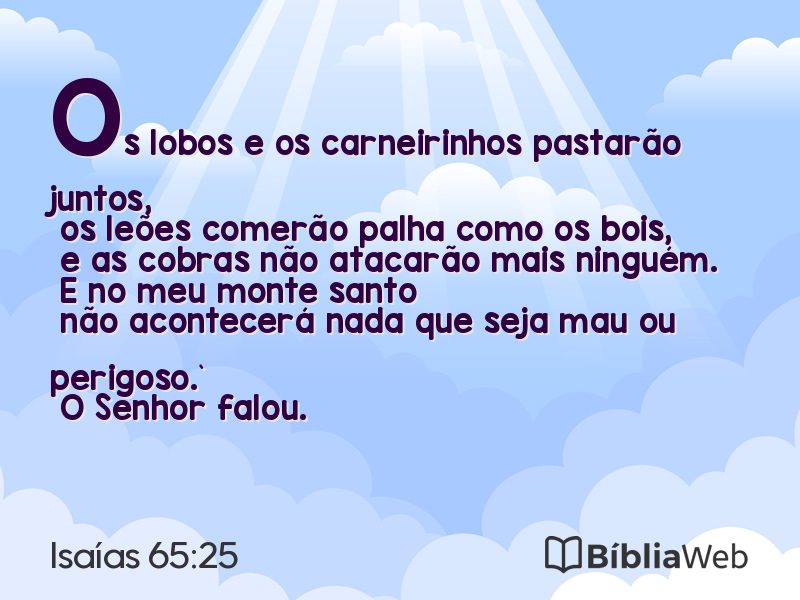 Isaías 65:25 em imagem para compartilhar