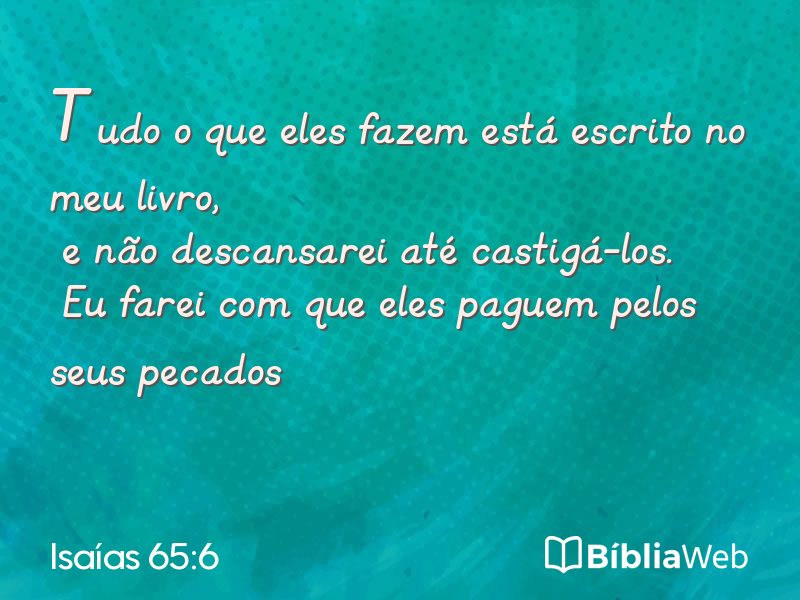 Isaías 65:6 em imagem para compartilhar