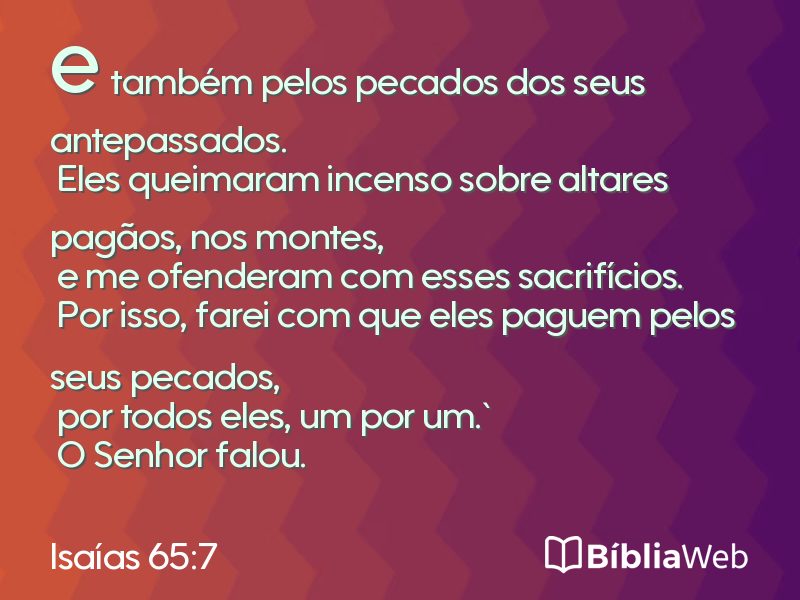 Isaías 65:7 em imagem para compartilhar