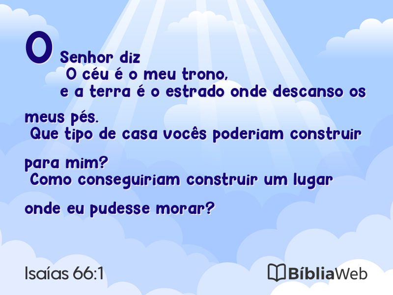 Isaías 66:1 em imagem para compartilhar