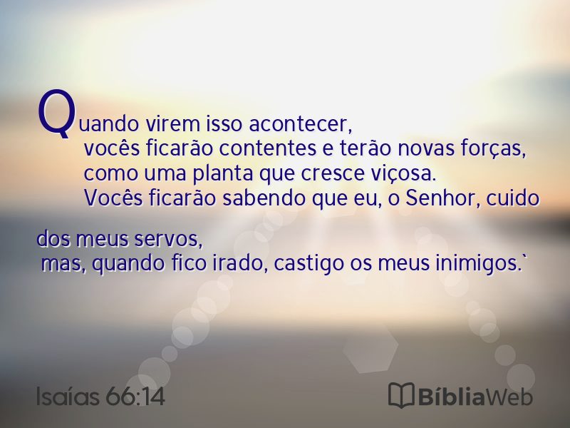 Isaías 66:14 em imagem para compartilhar