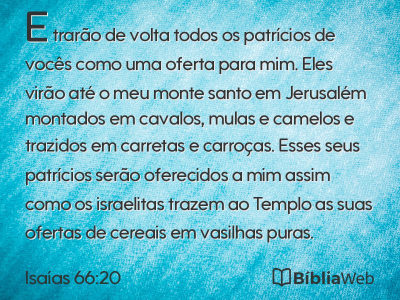 Isaías 66:20 em imagem para compartilhar