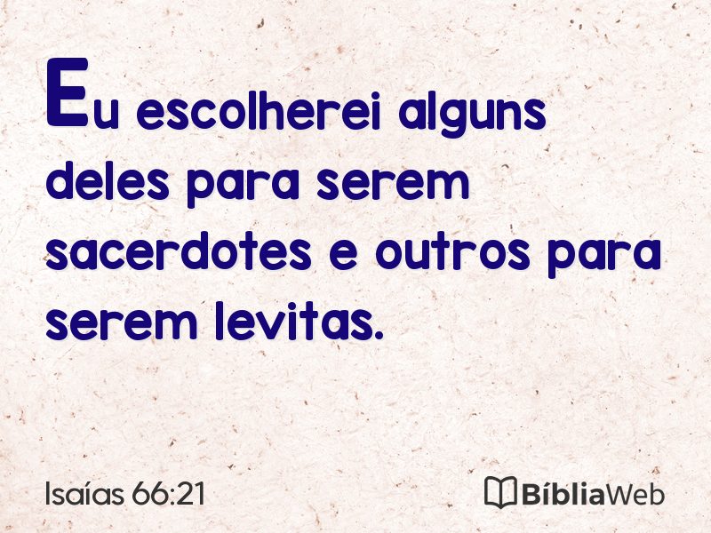 Isaías 66:21 em imagem para compartilhar