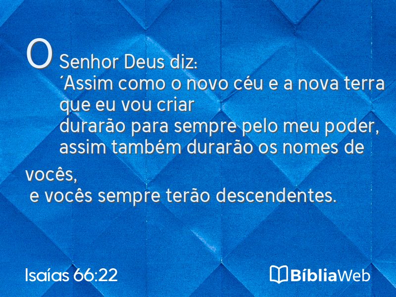 Isaías 66:22 em imagem para compartilhar
