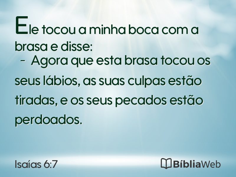 Isaías 6:7 em imagem para compartilhar