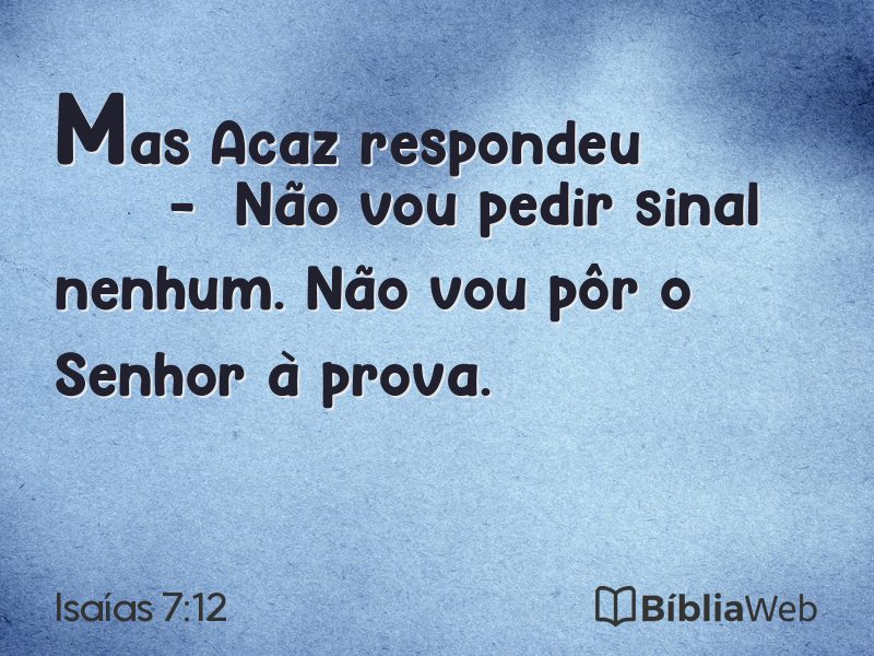 Isaías 7:12 em imagem para compartilhar