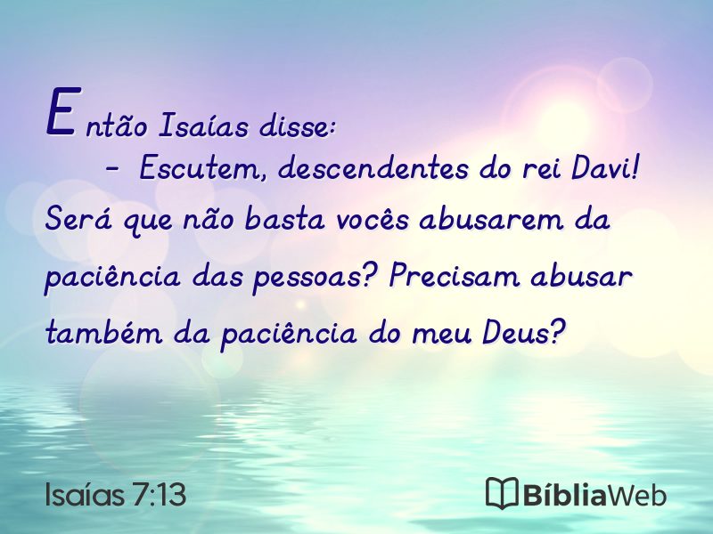 Isaías 7:13 em imagem para compartilhar
