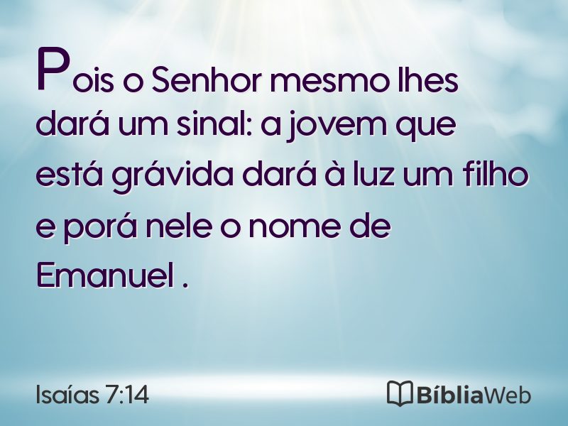 Isaías 7:14 em imagem para compartilhar