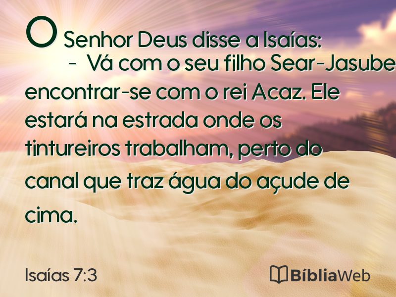 Isaías 7:3 em imagem para compartilhar