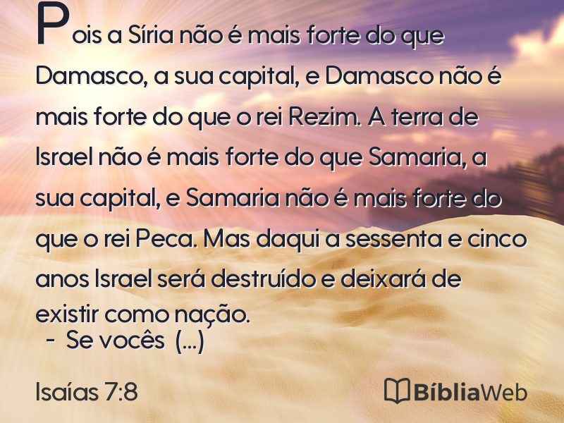 Isaías 7:8 em imagem para compartilhar
