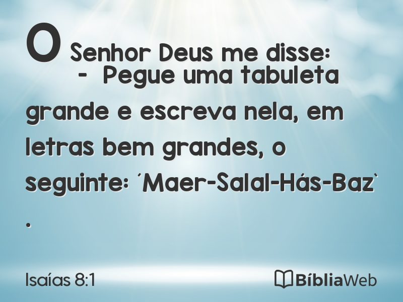 Isaías 8:1 em imagem para compartilhar