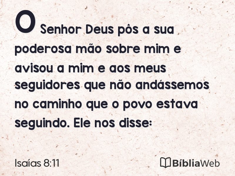 Isaías 8:11 em imagem para compartilhar