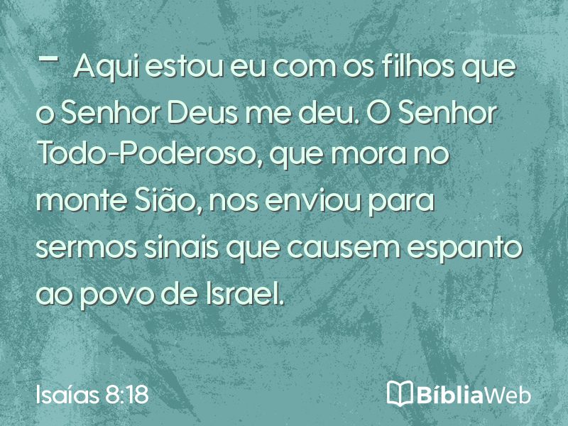 Isaías 8:18 em imagem para compartilhar