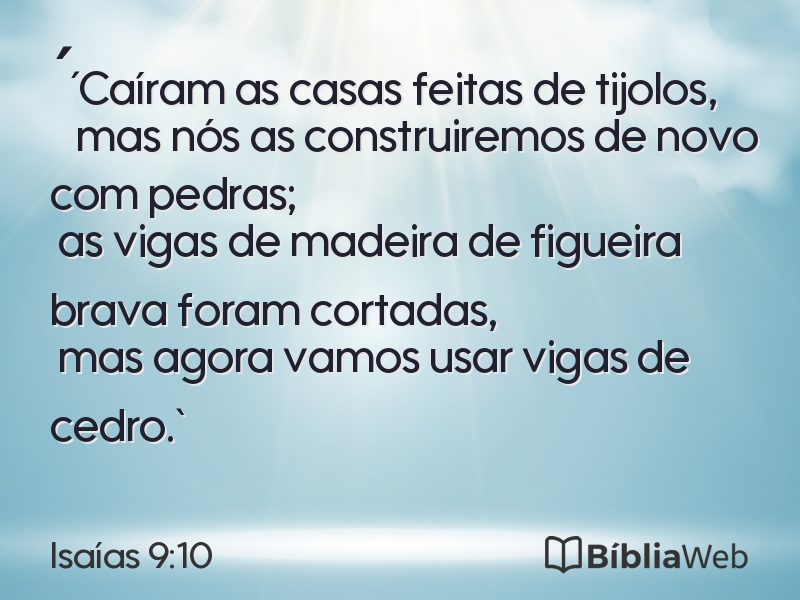 Isaías 9:10 em imagem para compartilhar