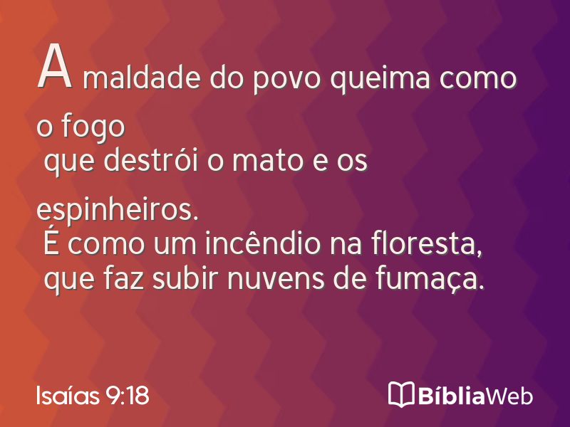 Isaías 9:18 em imagem para compartilhar