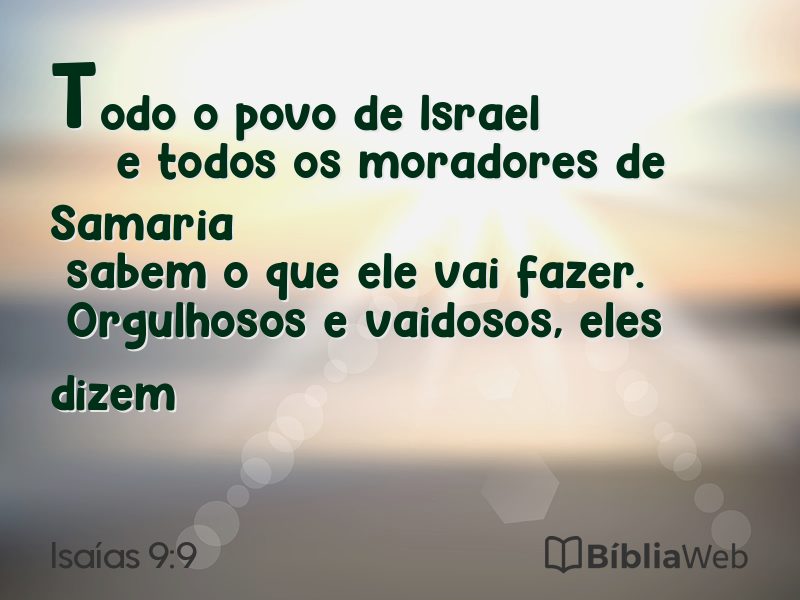 Isaías 9:9 em imagem para compartilhar