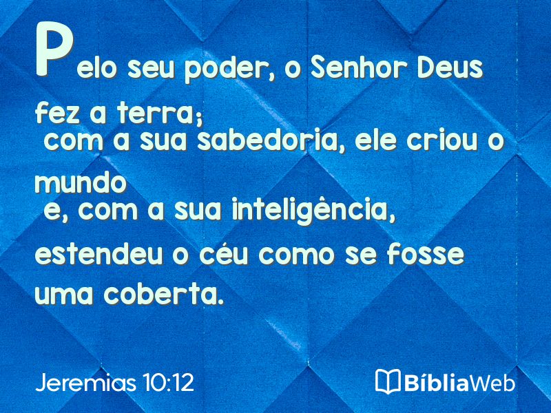 Jeremias 10:12 em imagem para compartilhar
