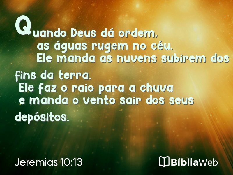 Jeremias 10:13 em imagem para compartilhar