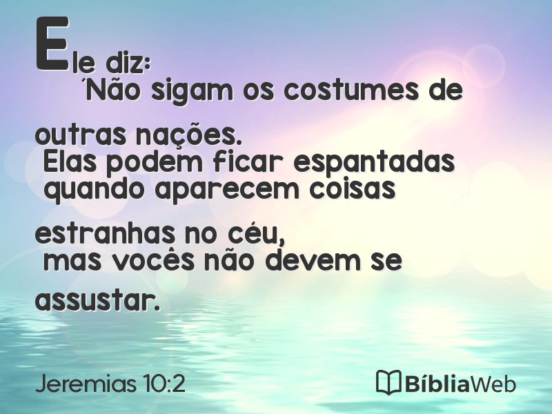 Jeremias 10:2 em imagem para compartilhar