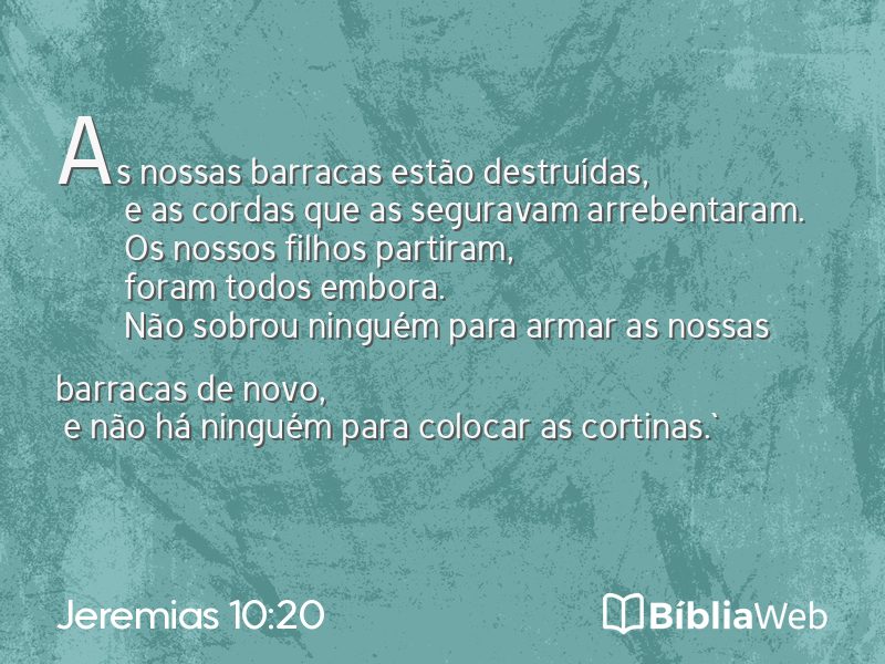 Jeremias 10:20 em imagem para compartilhar