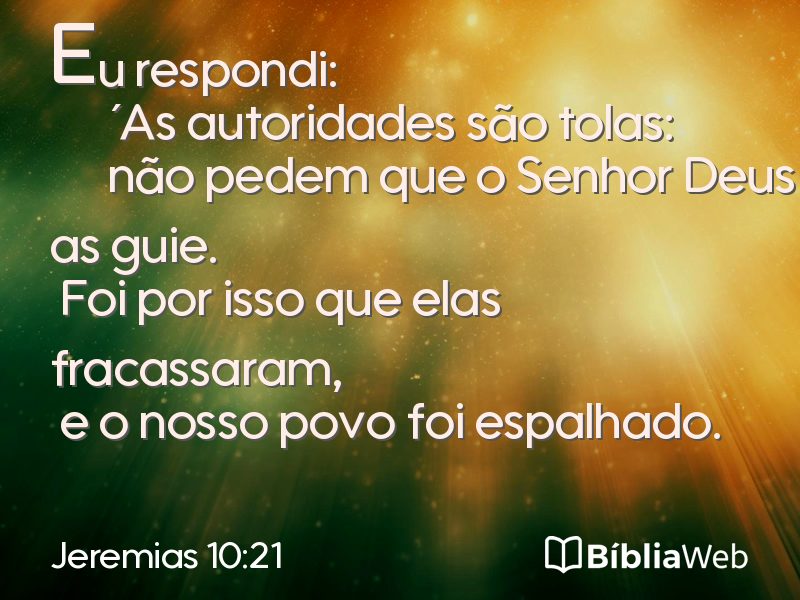 Jeremias 10:21 em imagem para compartilhar