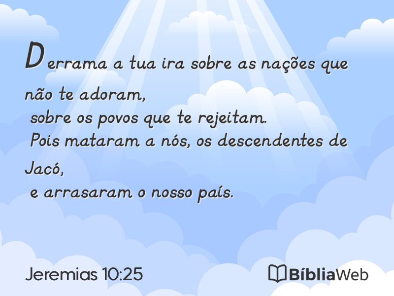 Jeremias 10:25 em imagem para compartilhar