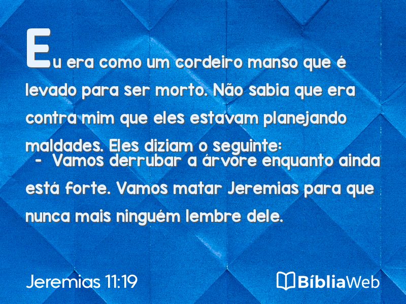 Jeremias 11:19 em imagem para compartilhar