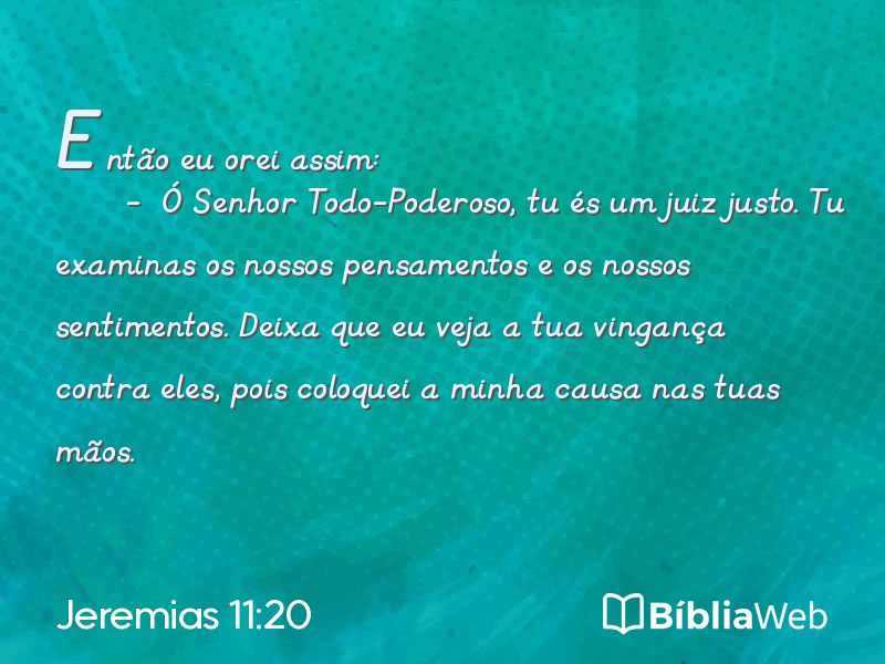 Jeremias 11:20 em imagem para compartilhar