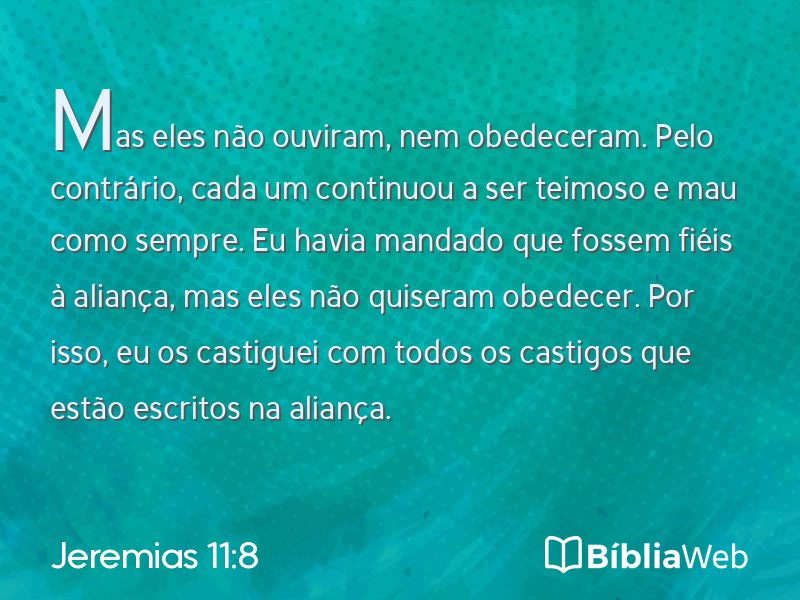 Jeremias 11:8 em imagem para compartilhar