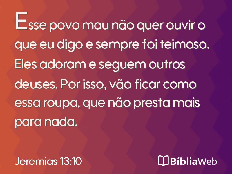 Jeremias 13:10 em imagem para compartilhar