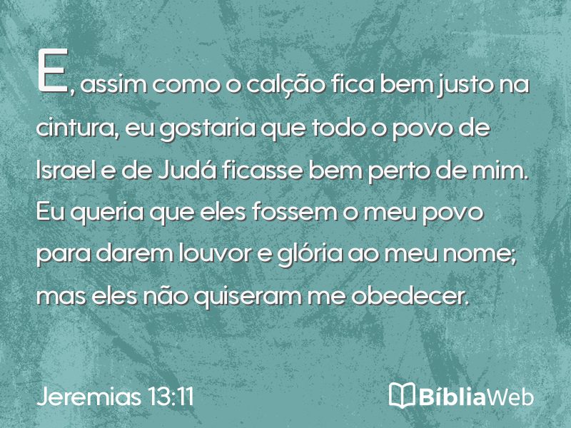 Jeremias 13:11 em imagem para compartilhar