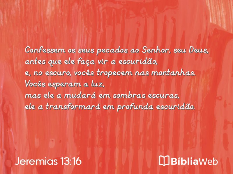 Jeremias 13:16 em imagem para compartilhar