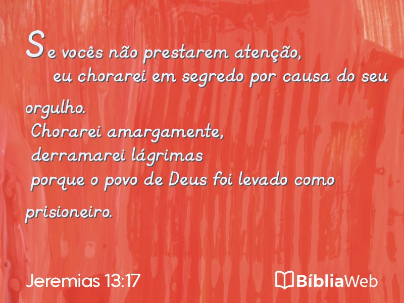 Jeremias 13:17 em imagem para compartilhar