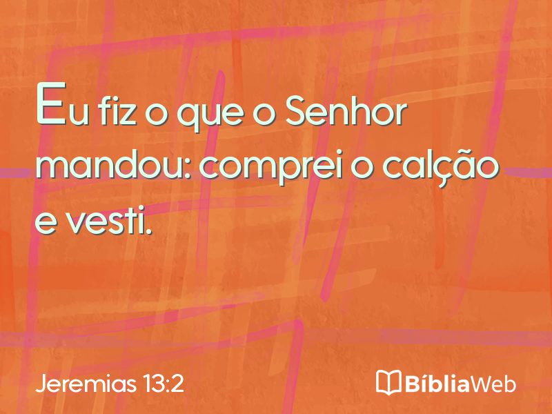 Jeremias 13:2 em imagem para compartilhar