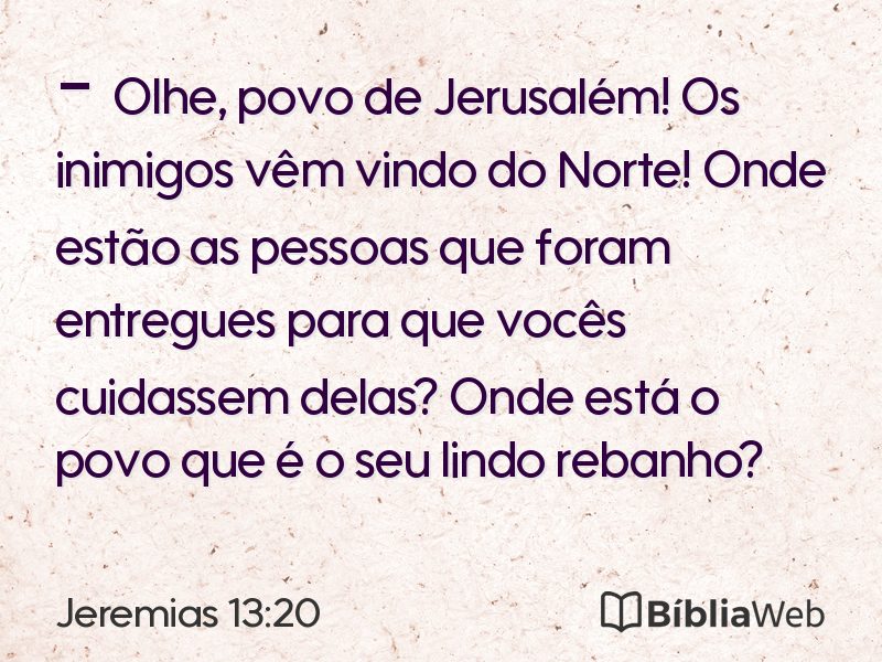 Jeremias 13:20 em imagem para compartilhar
